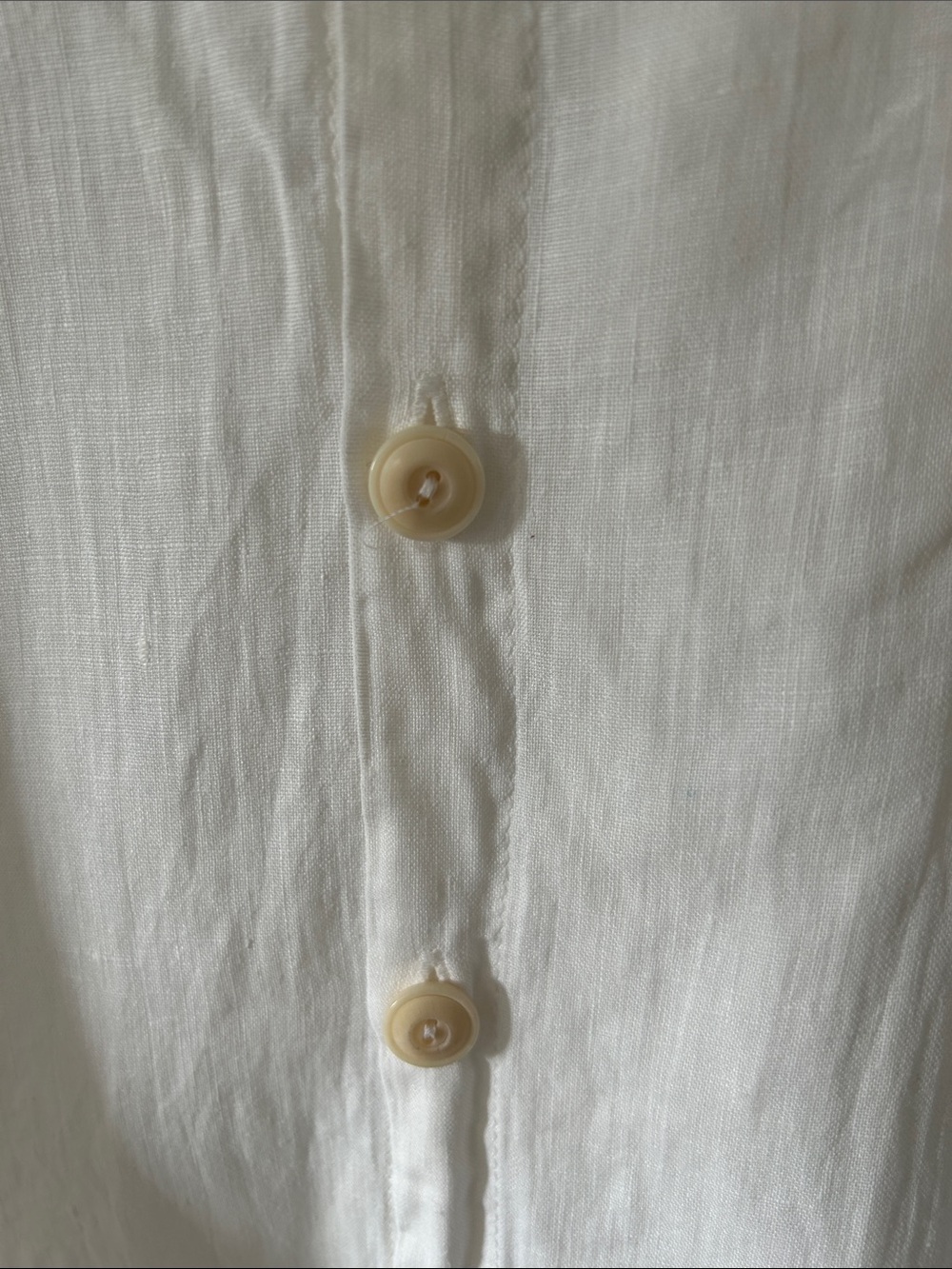 Flax White Linen Button Up Shirt Women’s Medium Oversized Casual Resortwear - Picture 4 of 10